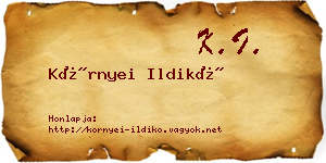 Környei Ildikó névjegykártya